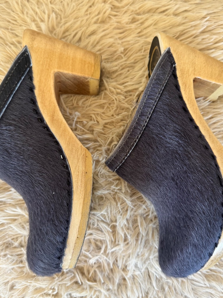 Like New No.6 Blue Suede Clogs With Wooden Heel — image 2 of 7